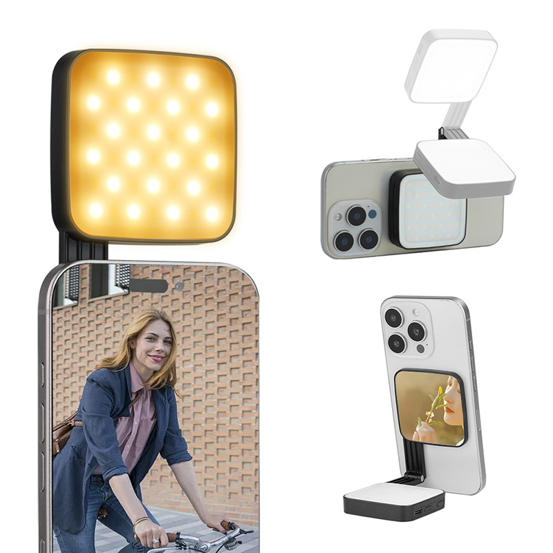 Photography Mobile Lighting - 新しい磁気式LEDポケットライト、超薄型セルフィービューティーライト、モバイル写真撮影、ライブ配信、録画用