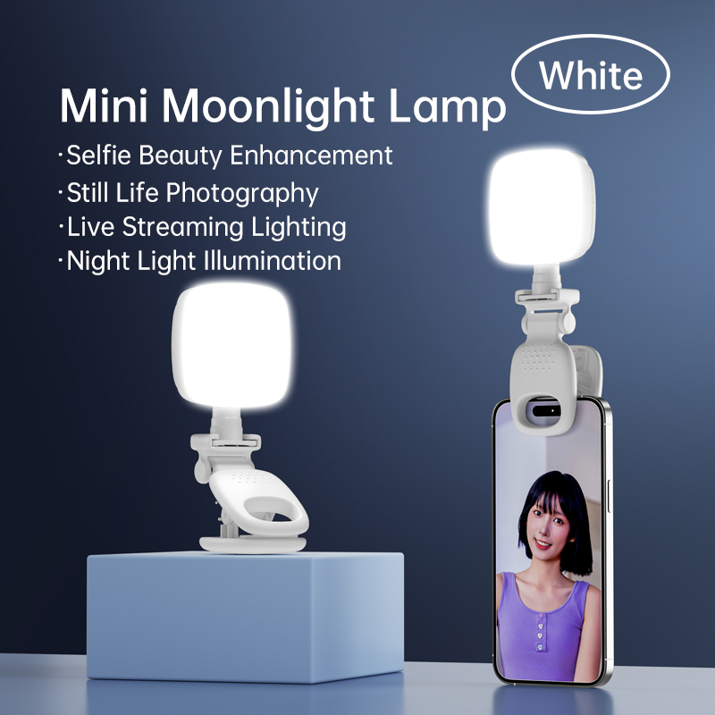 Photography Lighting Handheld - 携帯用クリップ式ミニLEDセルフィーフィルライト調光可能ビューティーランプ、スマホ撮影、夜間撮影、ポケットムーンライトライト