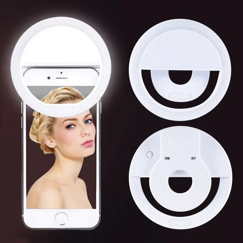 Photography Lighting Game - USB充電式LEDリングライト,電話クリップ,写真,ビデオ,iPhone, Samsung, Xiaomi用