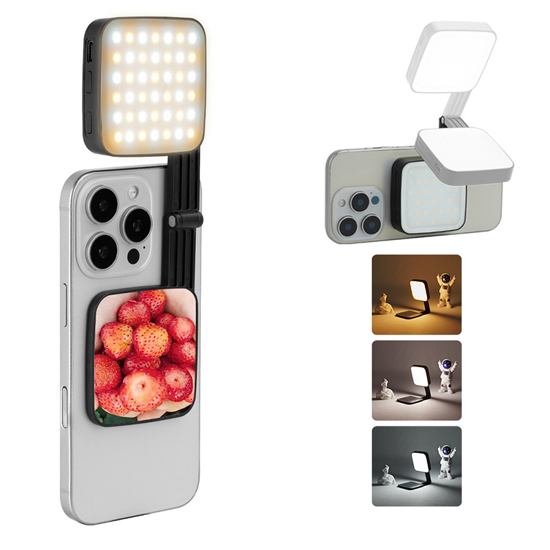 新しい磁気式LEDポケットライト、超薄型セルフィービューティ - Photography Mobile Lighting のレビューと価格
