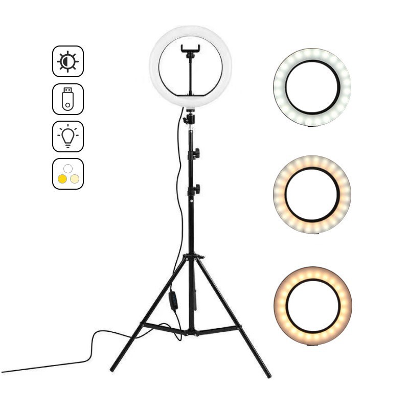 16cm/26cm/30cm LEDリングライト、自撮り用、 - Photography Lighting Description のレビューと価格