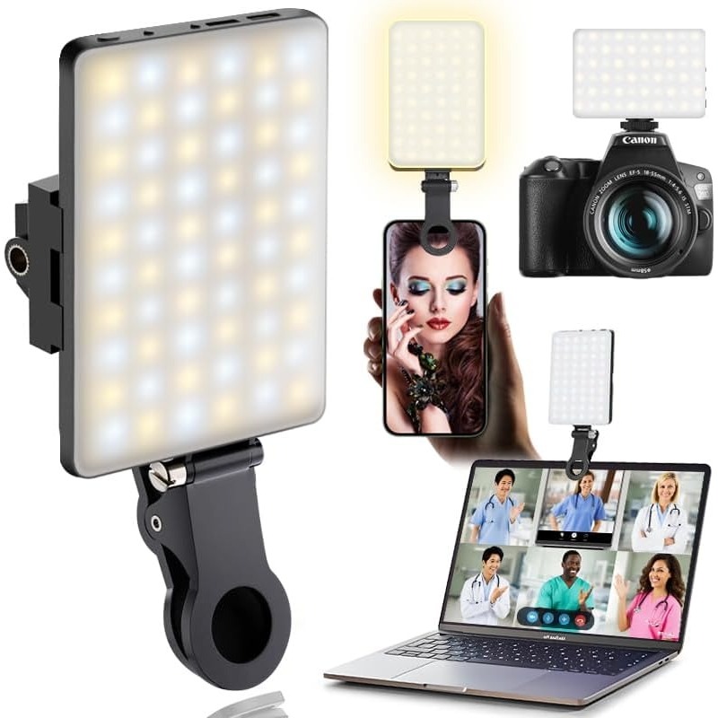 LEDポータブルクリップオン自撮りライト; ビデオ会議用照明 - Photography Lighting Description のレビューと価格