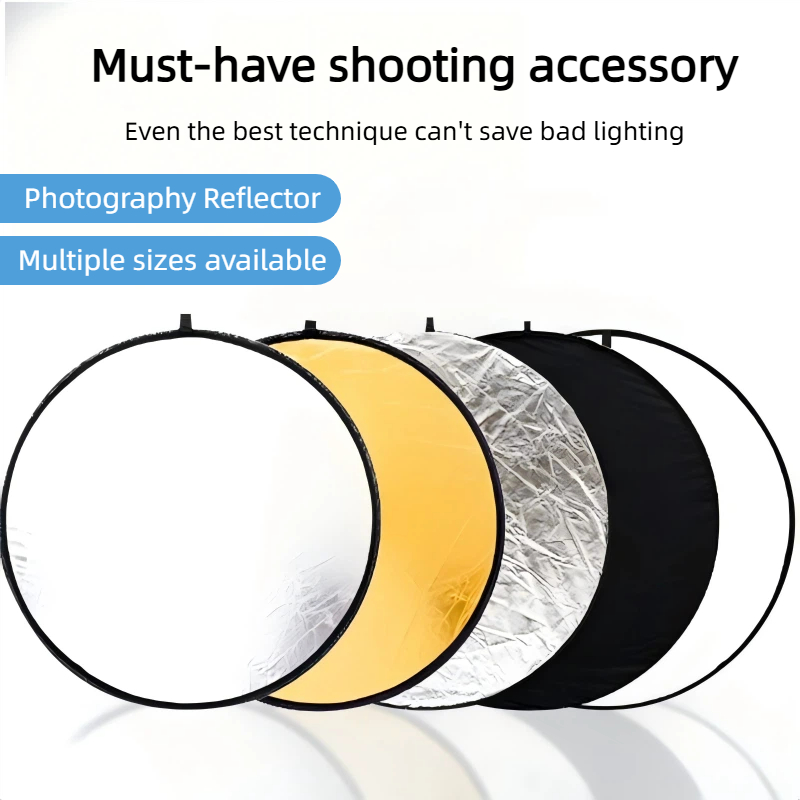 2-in-1両面ゴールドシルバーリフレクター、ポータブル折り - Photography Lighting Kit Portable のレビューと価格