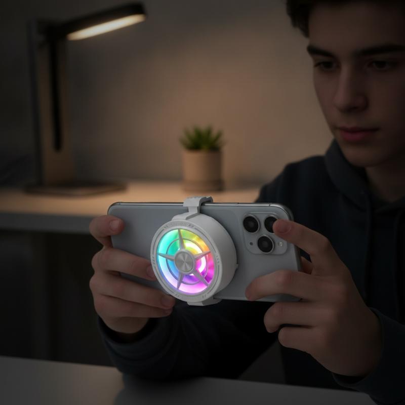 クリップ式スマホ冷却ファン 低騒音 RGBライト USB給電 - Photography Lighting Game のレビューと価格