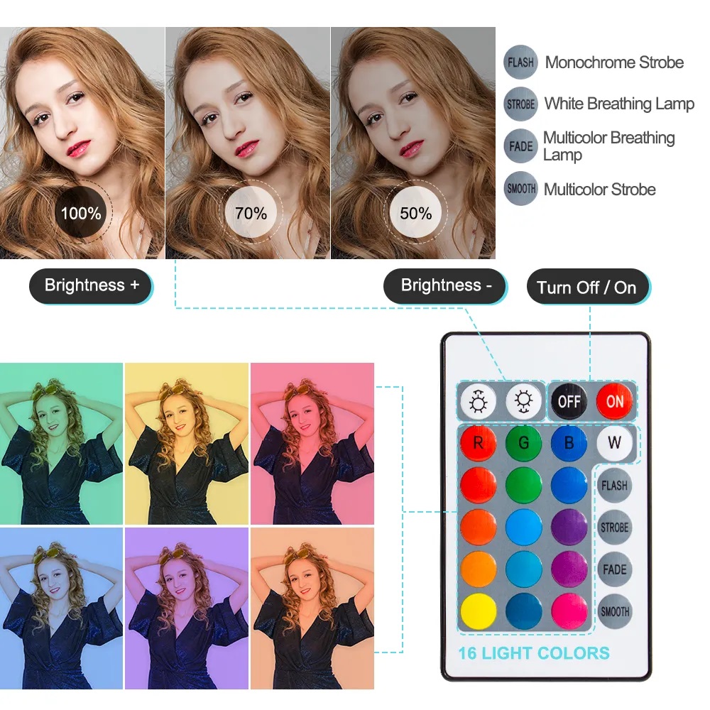 10インチRGBリングライト、リモコン付きLED撮影用リング - Photography Lighting Description のレビューと価格