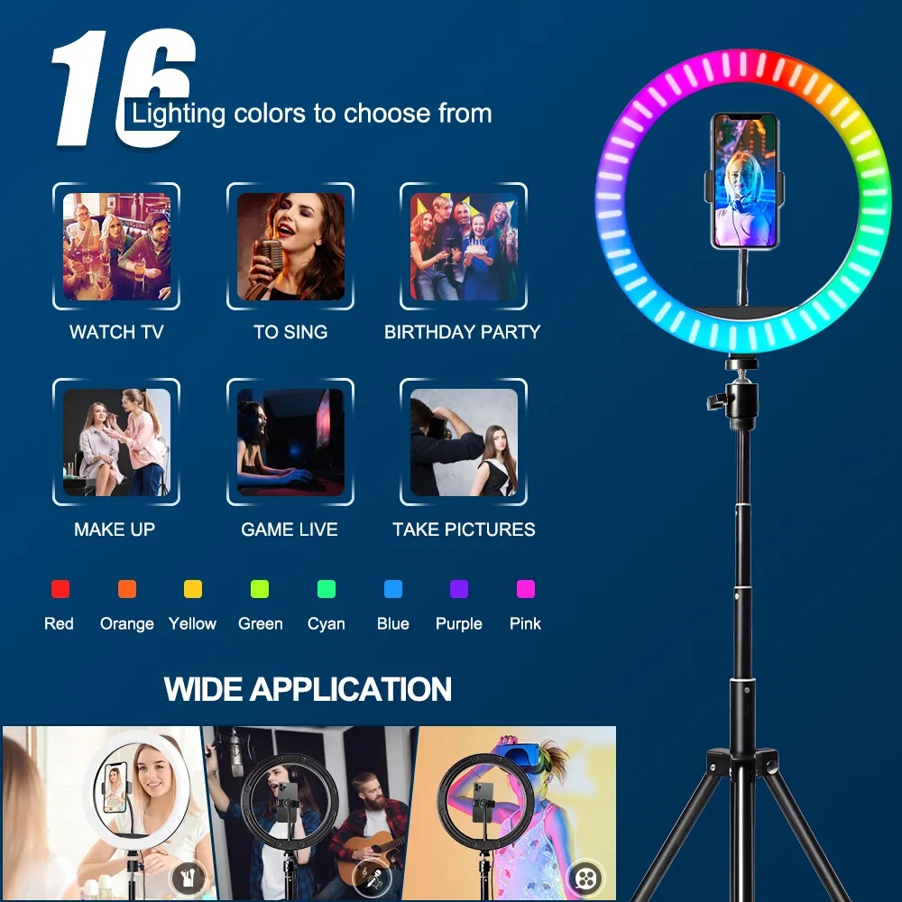 10インチRGBリングライト、リモコン付きLED撮影用リング - Photography Lighting Description のレビューと価格